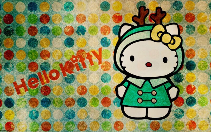 Hello Kitty Character — Green, Playful