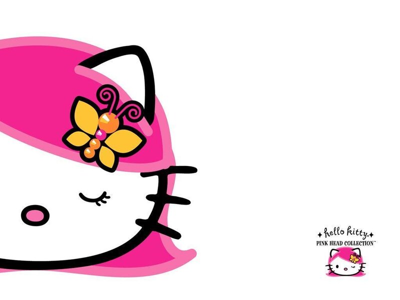 Hello Kitty Character — Pink, Calm, Vector Art, Pink Hat