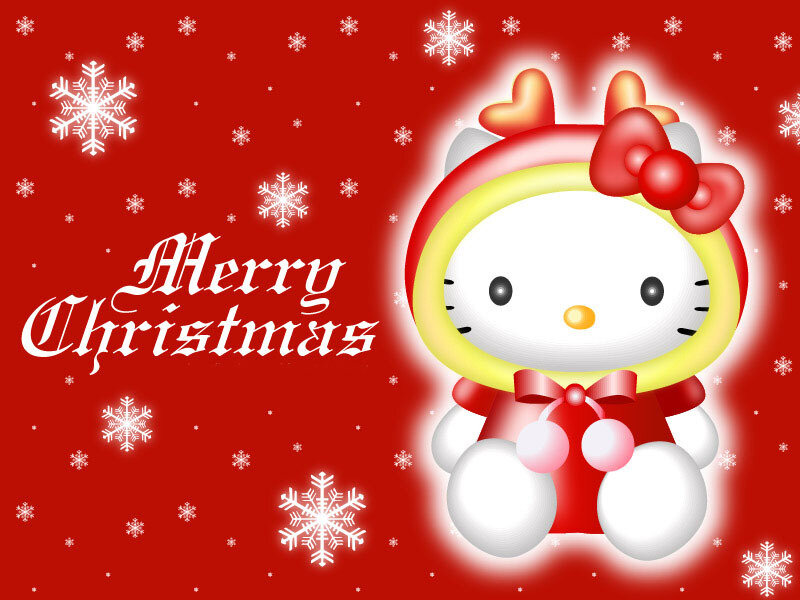 Hello Kitty Character — Red, Festive, Winter