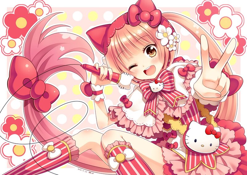Hello Kitty character with microphone