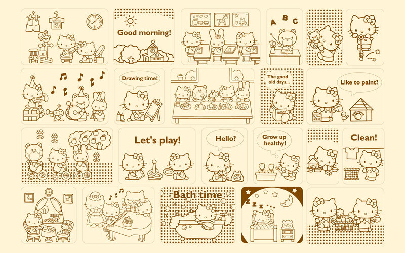 Hello Kitty daily life scenes