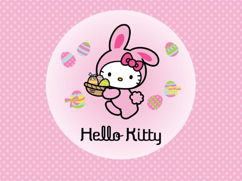 Hello Kitty Easter scene