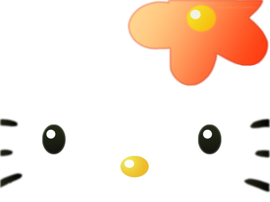 Hello Kitty face with flower
