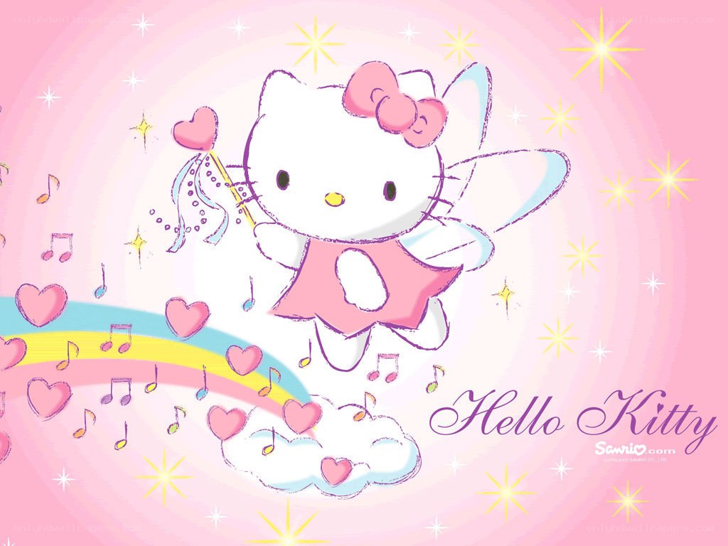 Hello Kitty fairy with rainbow
