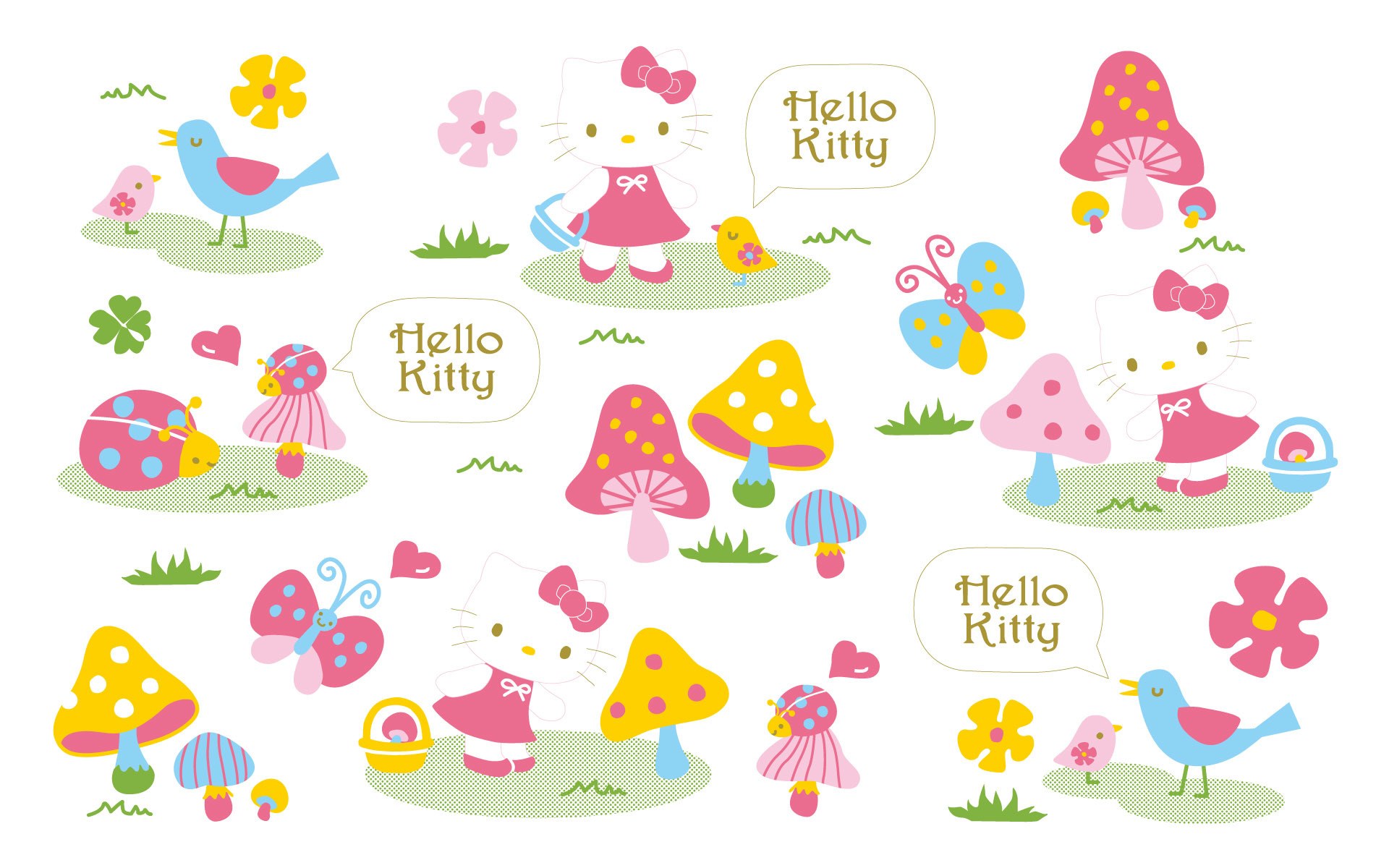 Hello Kitty garden scene