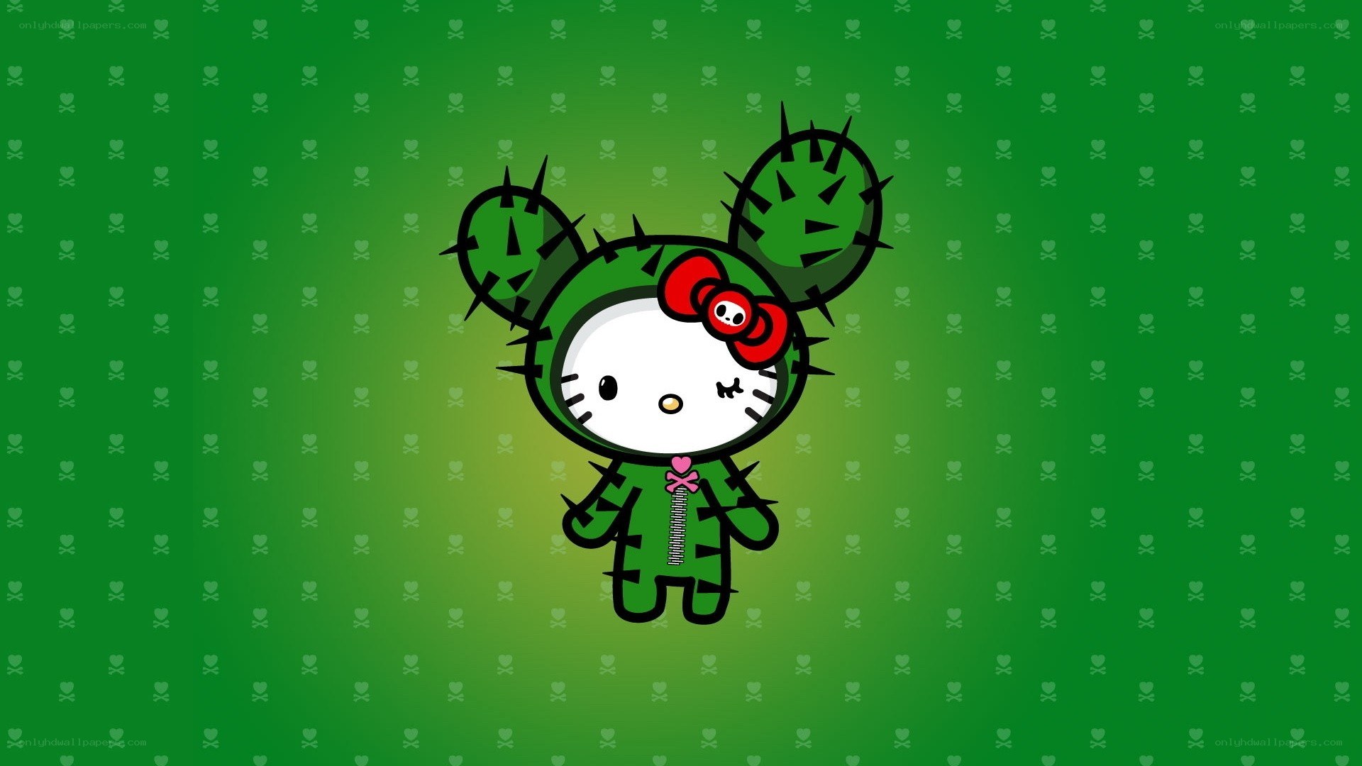 Hello Kitty in cactus costume