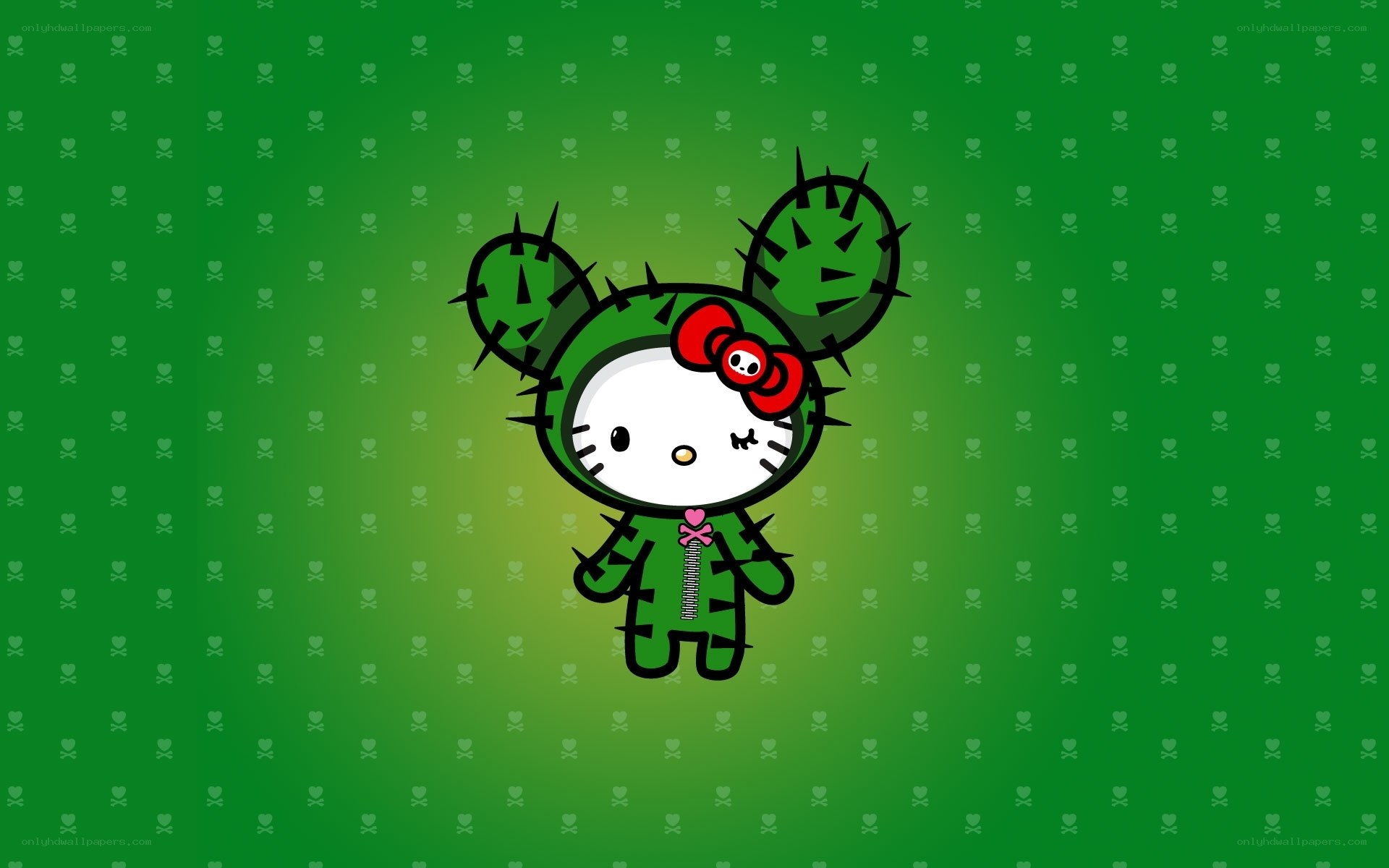 Hello Kitty in cactus costume