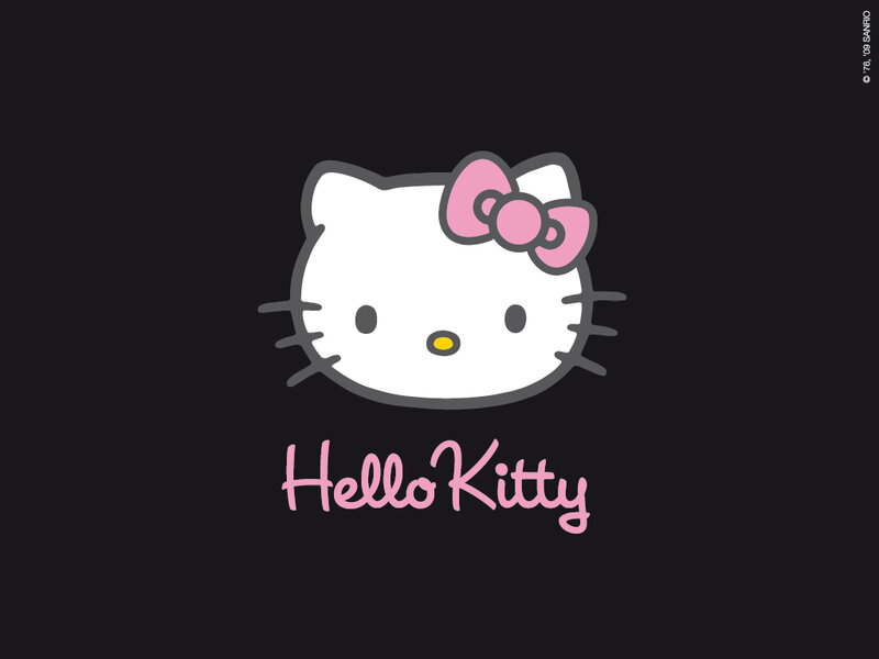 Hello Kitty logo on black