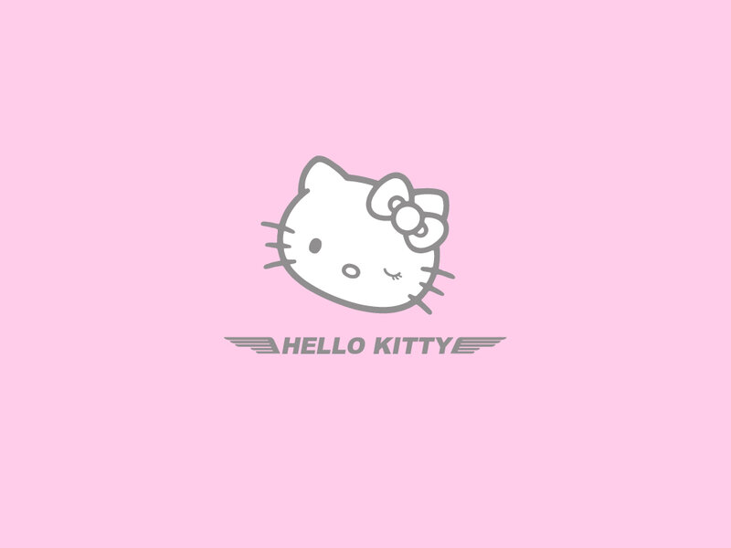 Hello Kitty logo on pink