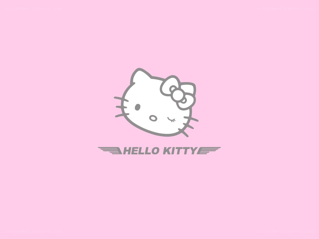 Hello Kitty logo on pink