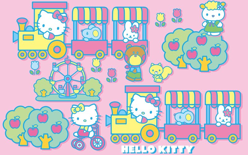 Hello Kitty on a Train