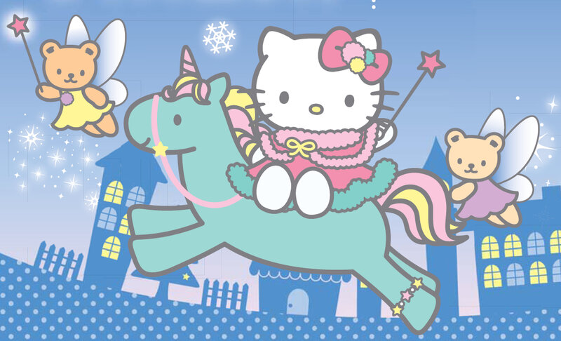 Hello Kitty on a unicorn