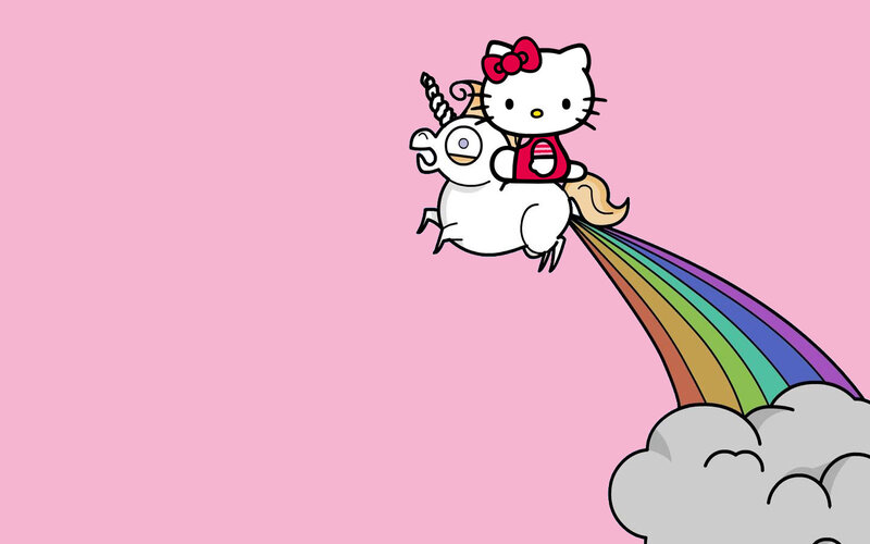 Hello Kitty on a unicorn