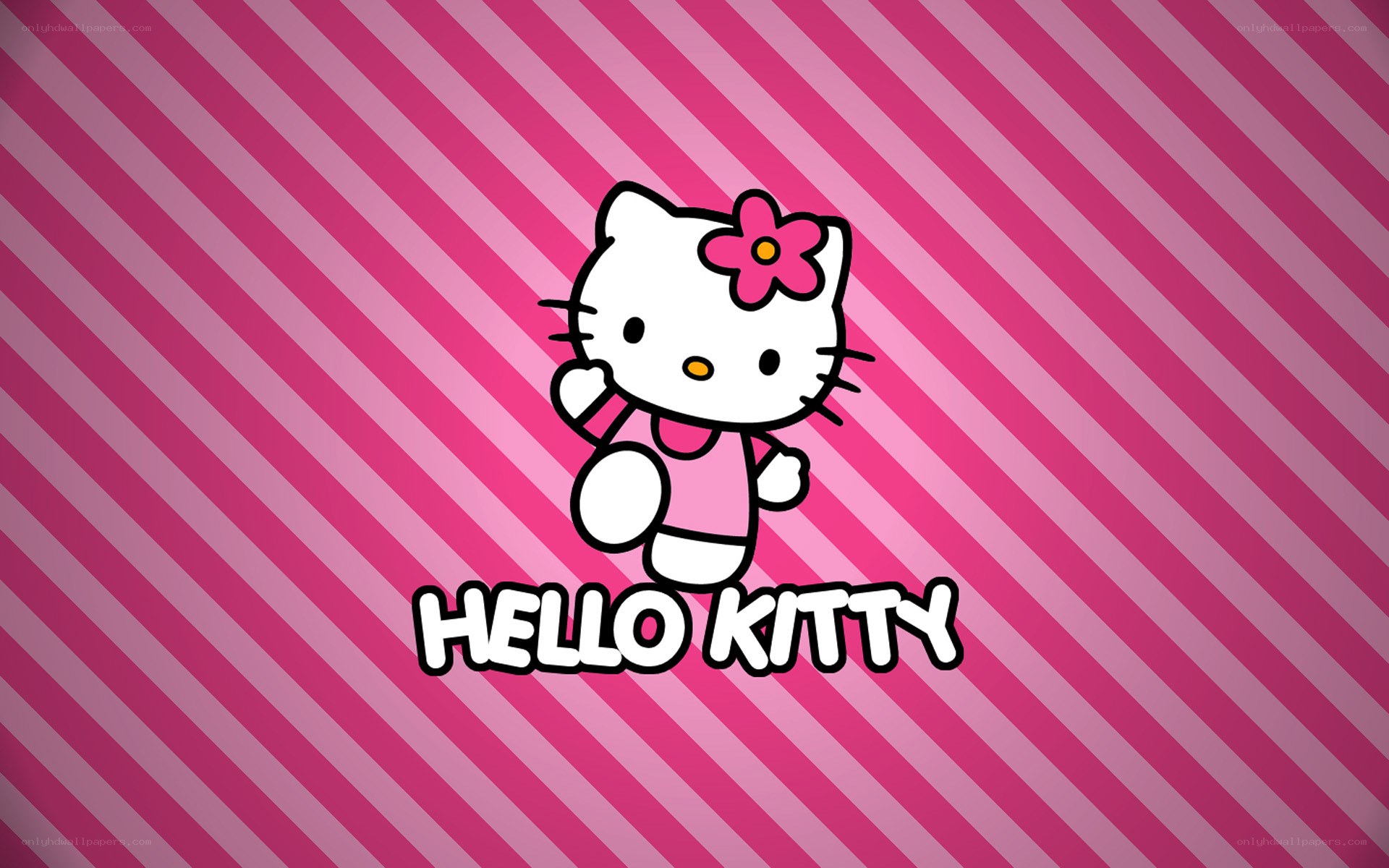 Hello Kitty on pink stripes