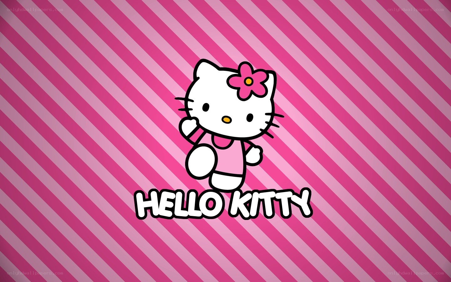 Hello Kitty on pink stripes