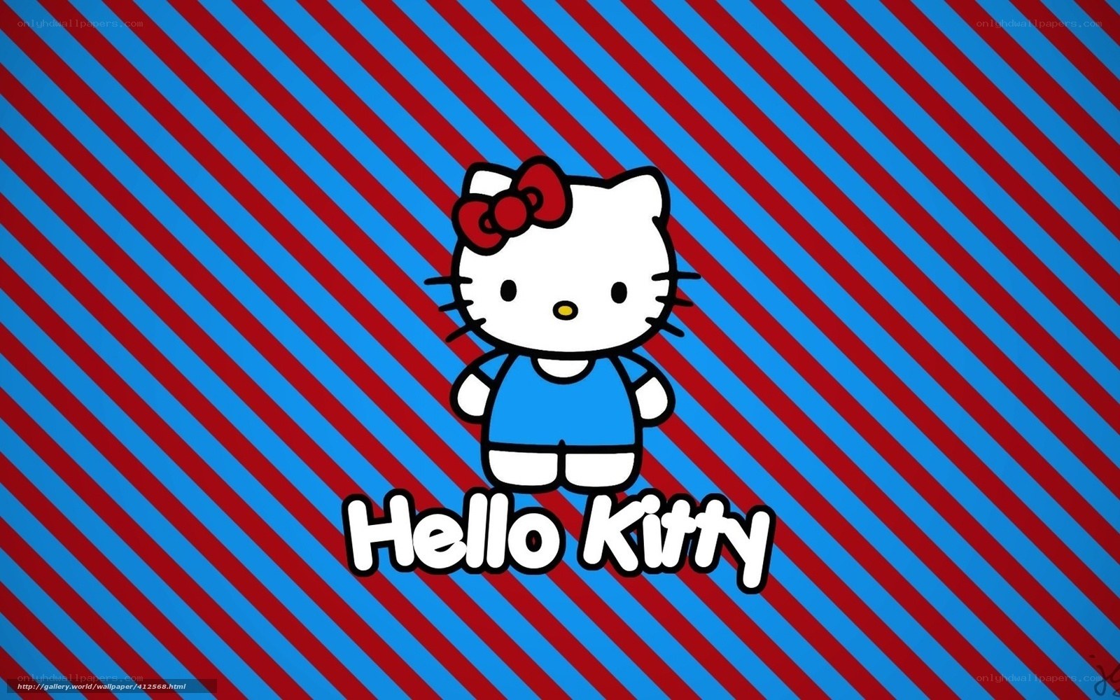 Hello Kitty on striped background