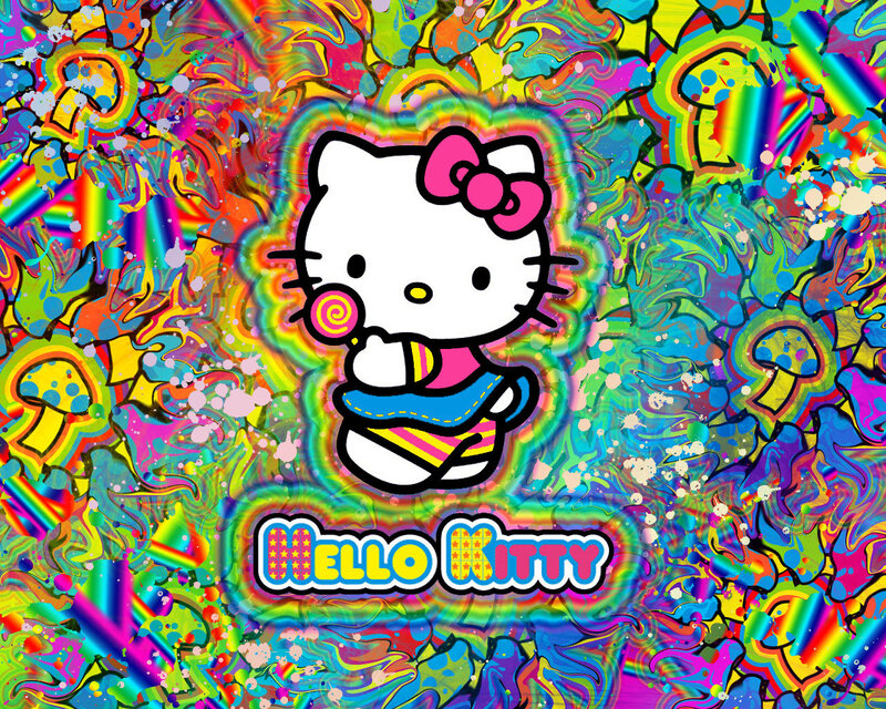 Hello Kitty psychedelic wallpaper