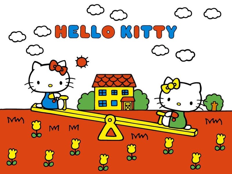 Hello Kitty seesaw scene