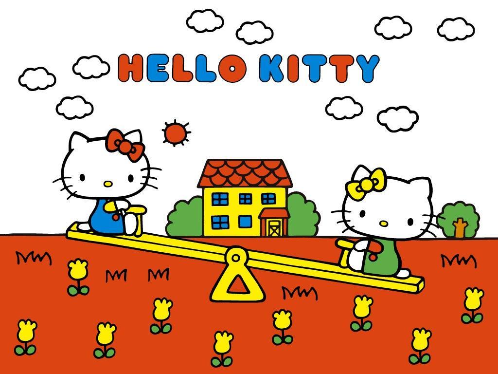 Hello Kitty seesaw scene
