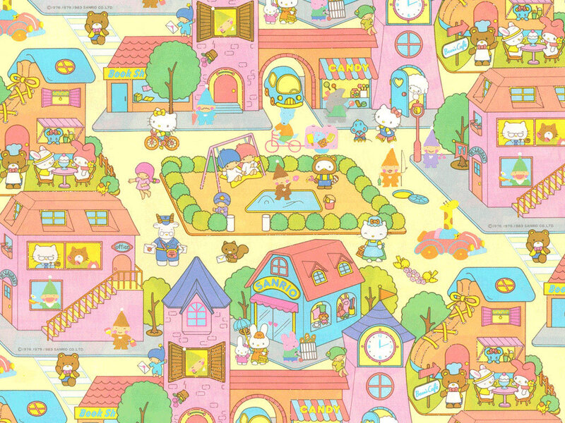 Hello Kitty town scene