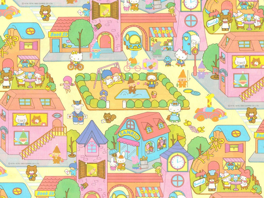 Hello Kitty town scene