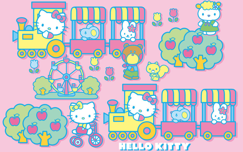 Hello Kitty train scene