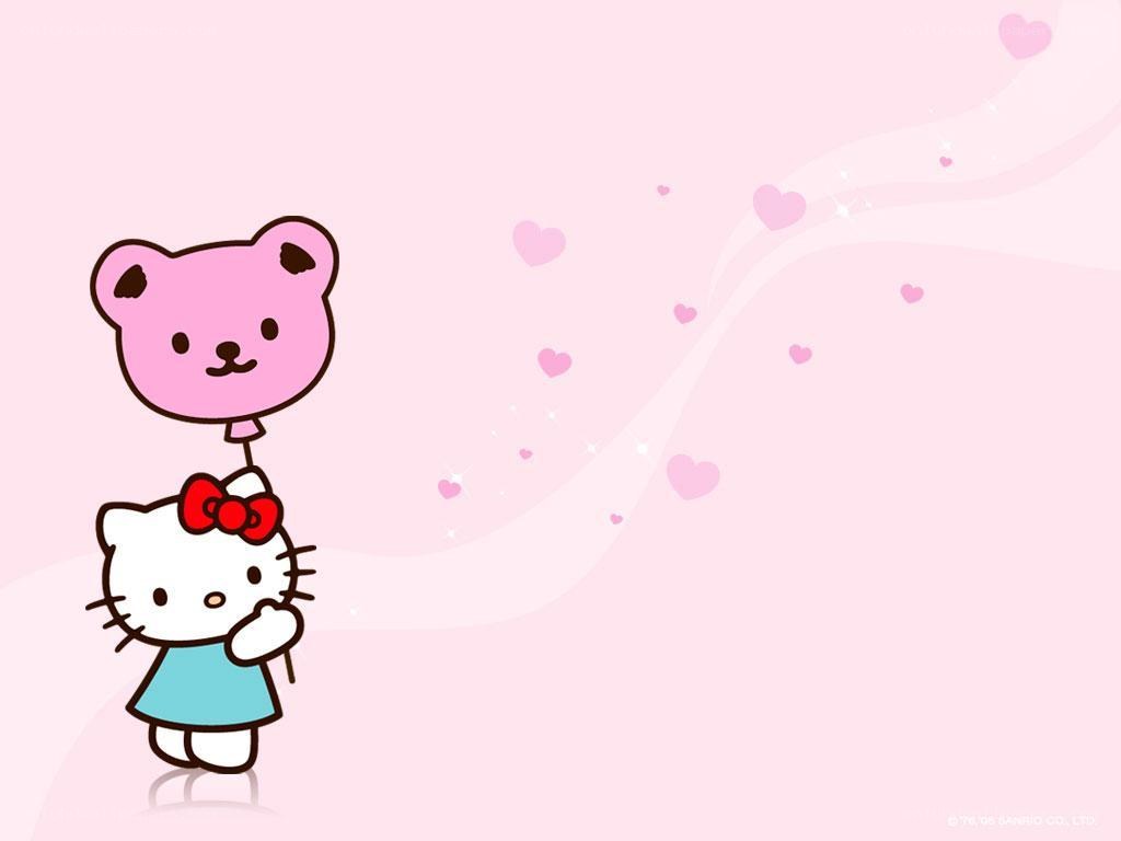 Hello Kitty with bear balloon