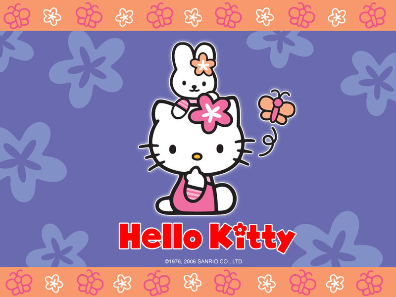 Hello Kitty with bunny friend