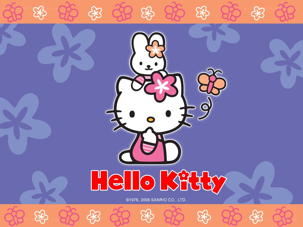 Hello Kitty with bunny friend