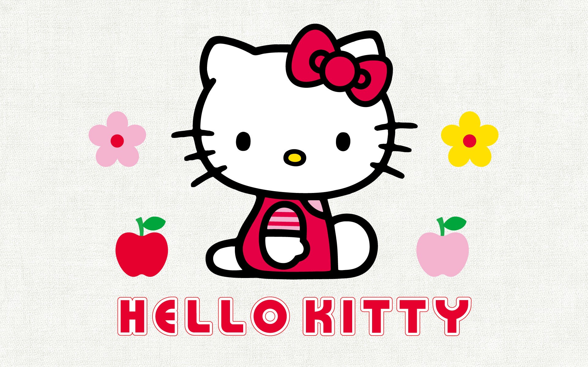 Hello Kitty with flowers and apples