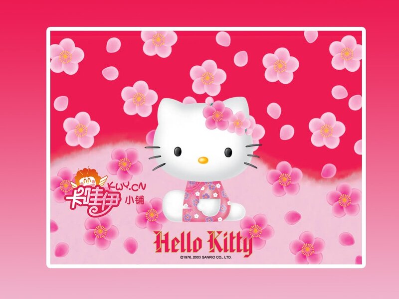 Hello Kitty with Flowers — Pink