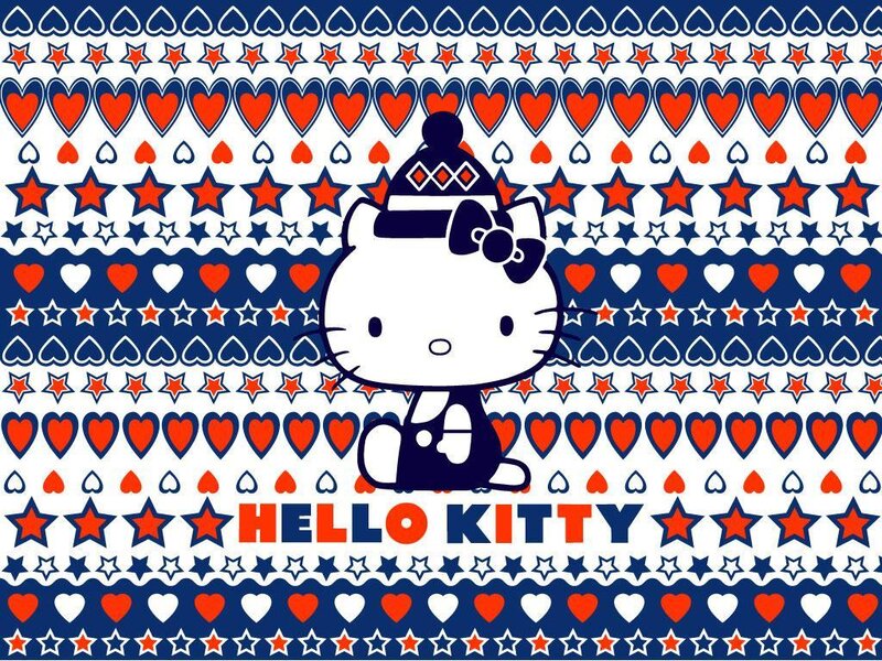 Hello Kitty with heart and star pattern