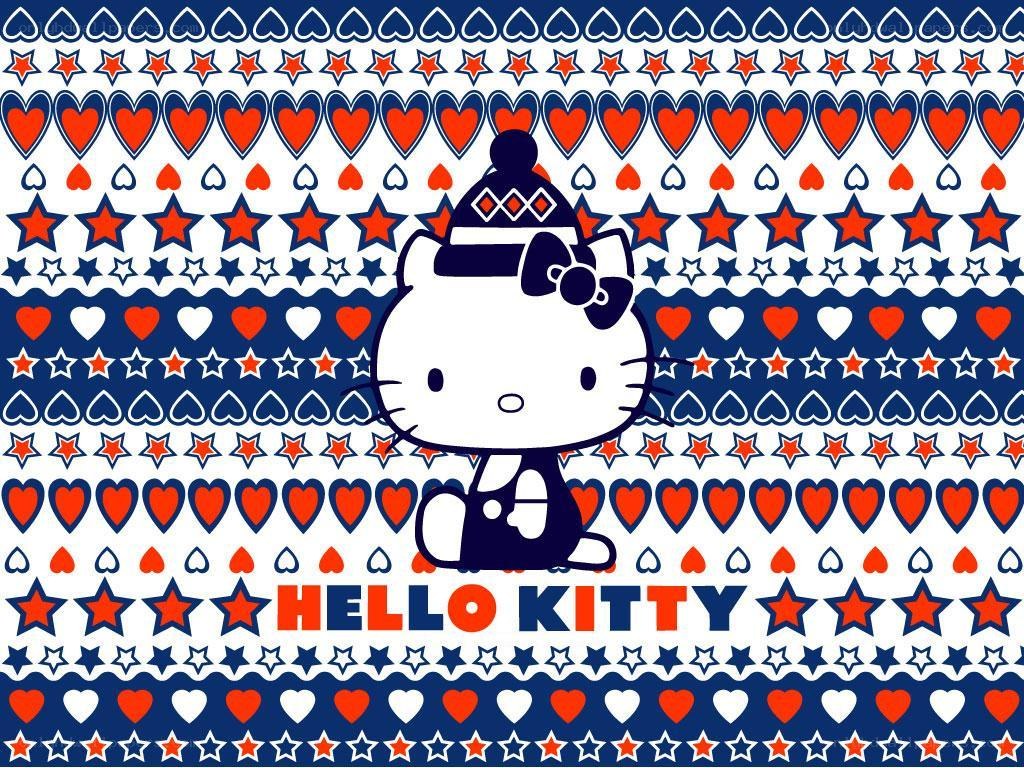Hello Kitty with heart and star pattern