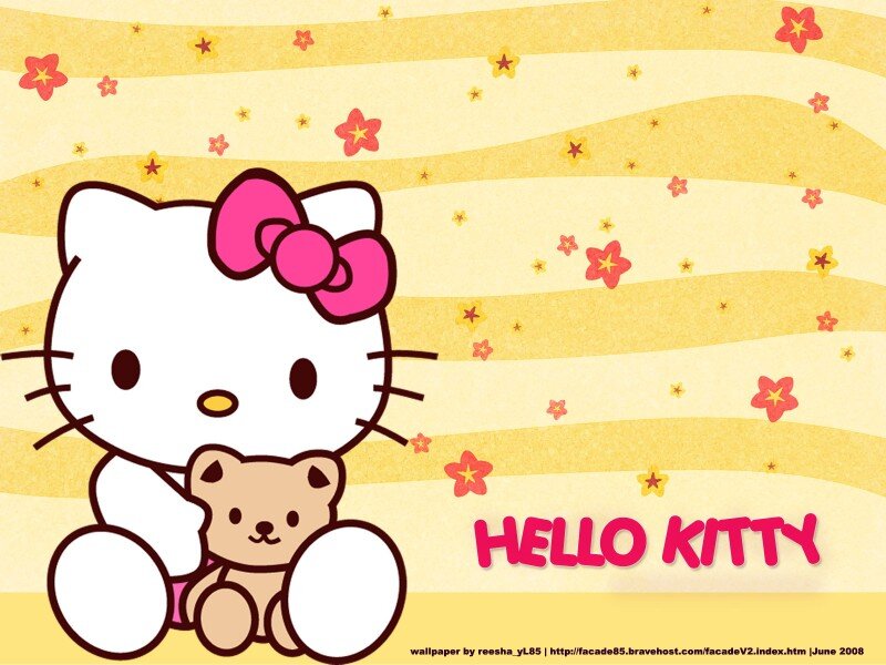 Hello Kitty with Teddy Bear — Yellow