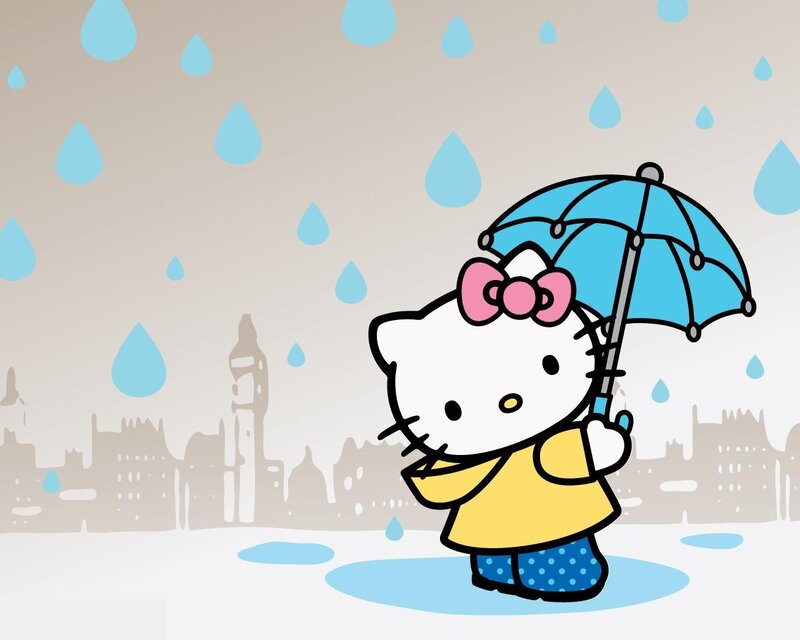 Hello Kitty with umbrella