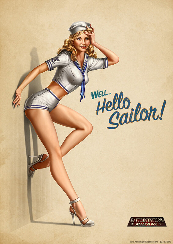 Hello Sailor Pin-Up Art