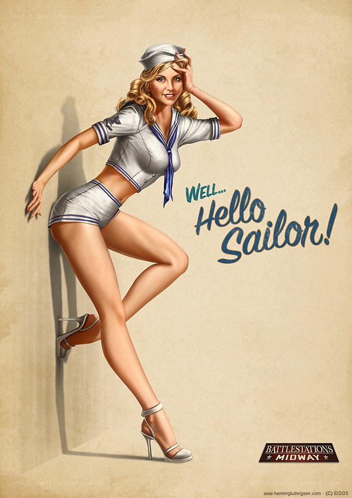 Hello Sailor Pin-Up Art