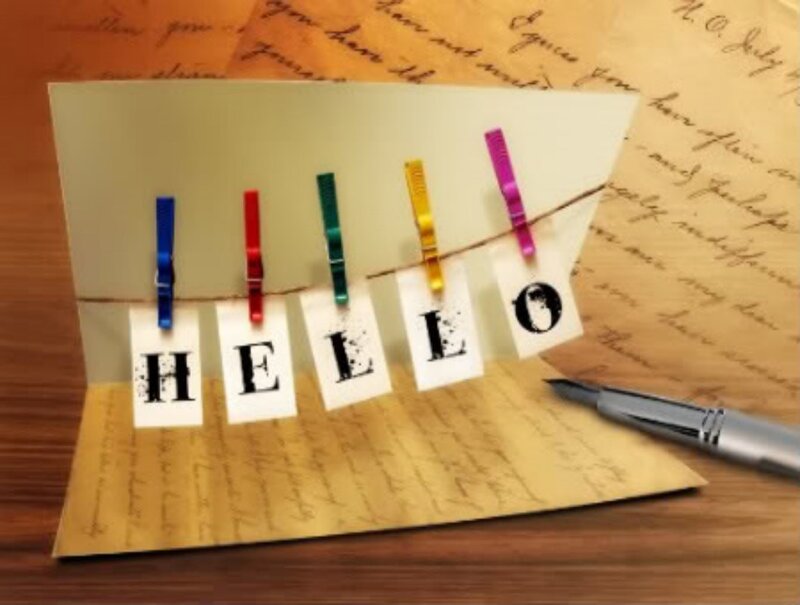 Hello Sign on Paper