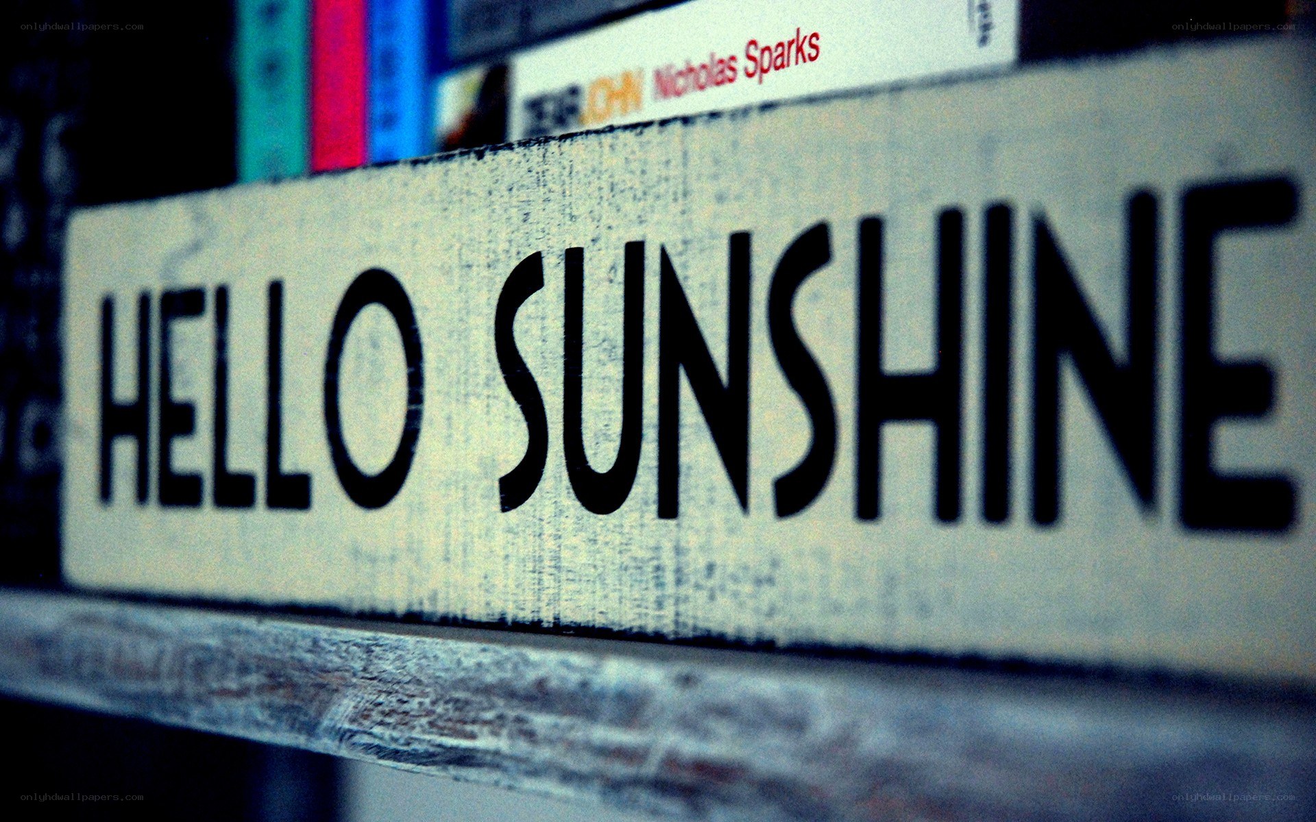 Hello Sunshine sign on shelf