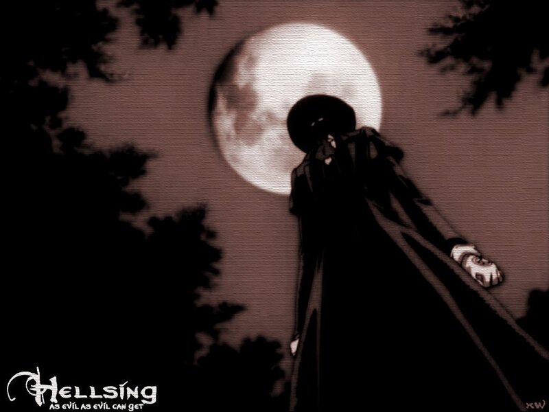 Hellsing character under moon