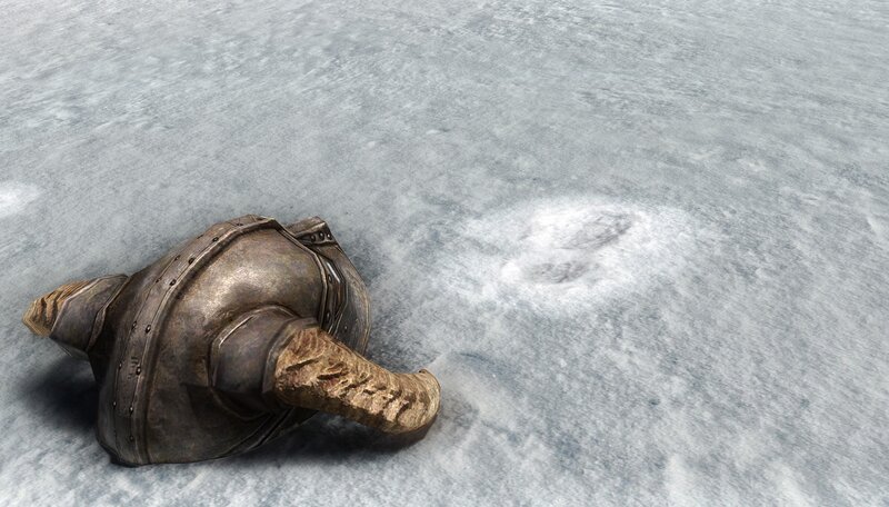 Helmet on Snowy Ground