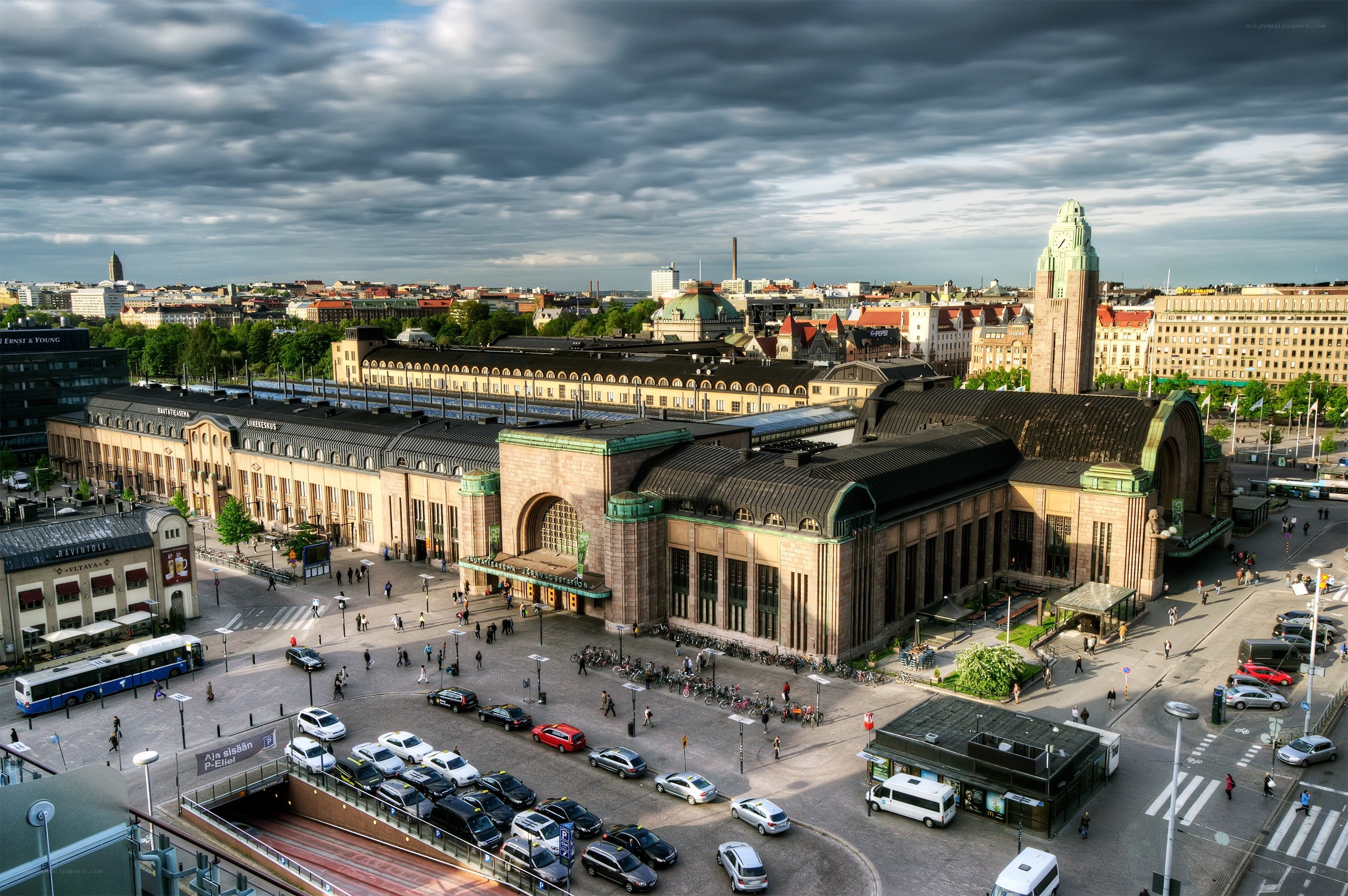 Helsinki Central Station aerial view