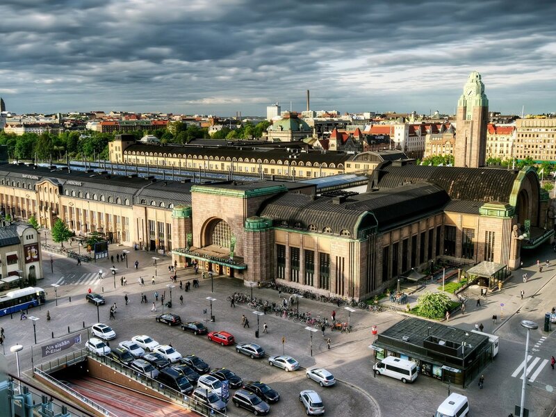 Helsinki Central Station aerial view