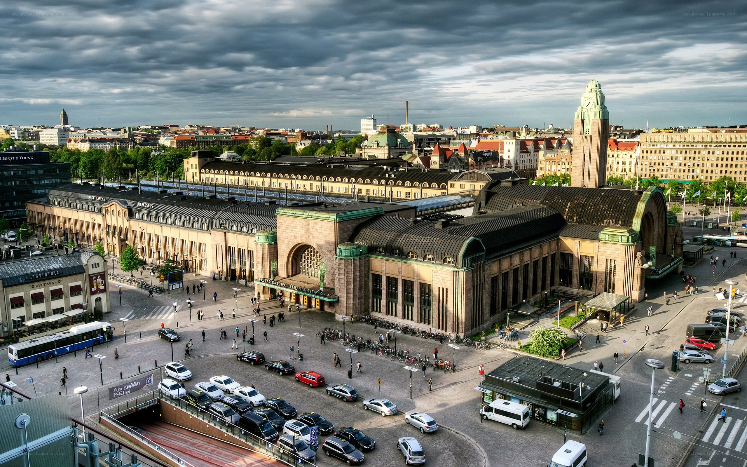 Helsinki Central Station aerial view
