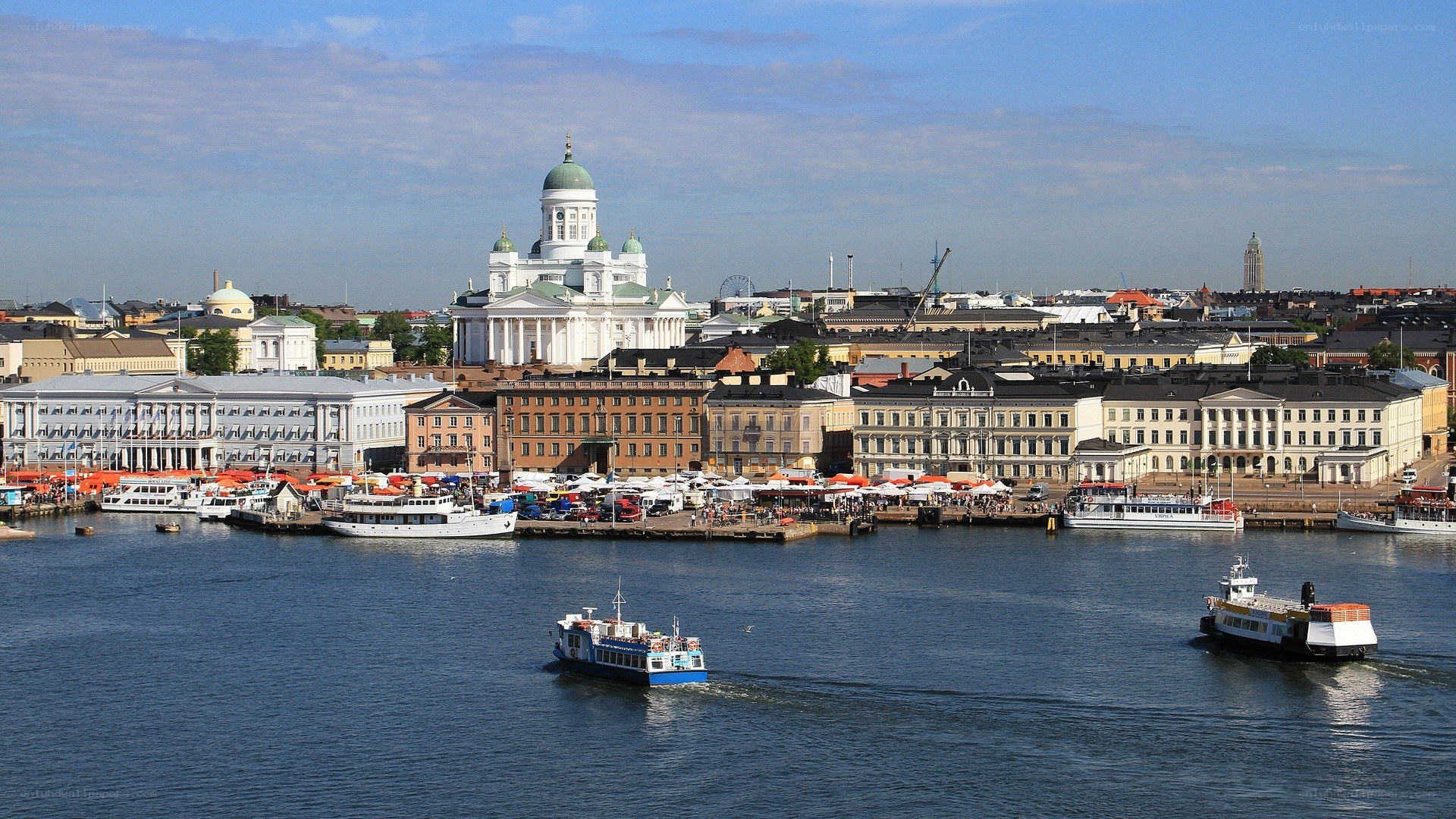 Helsinki cityscape with cathedral
