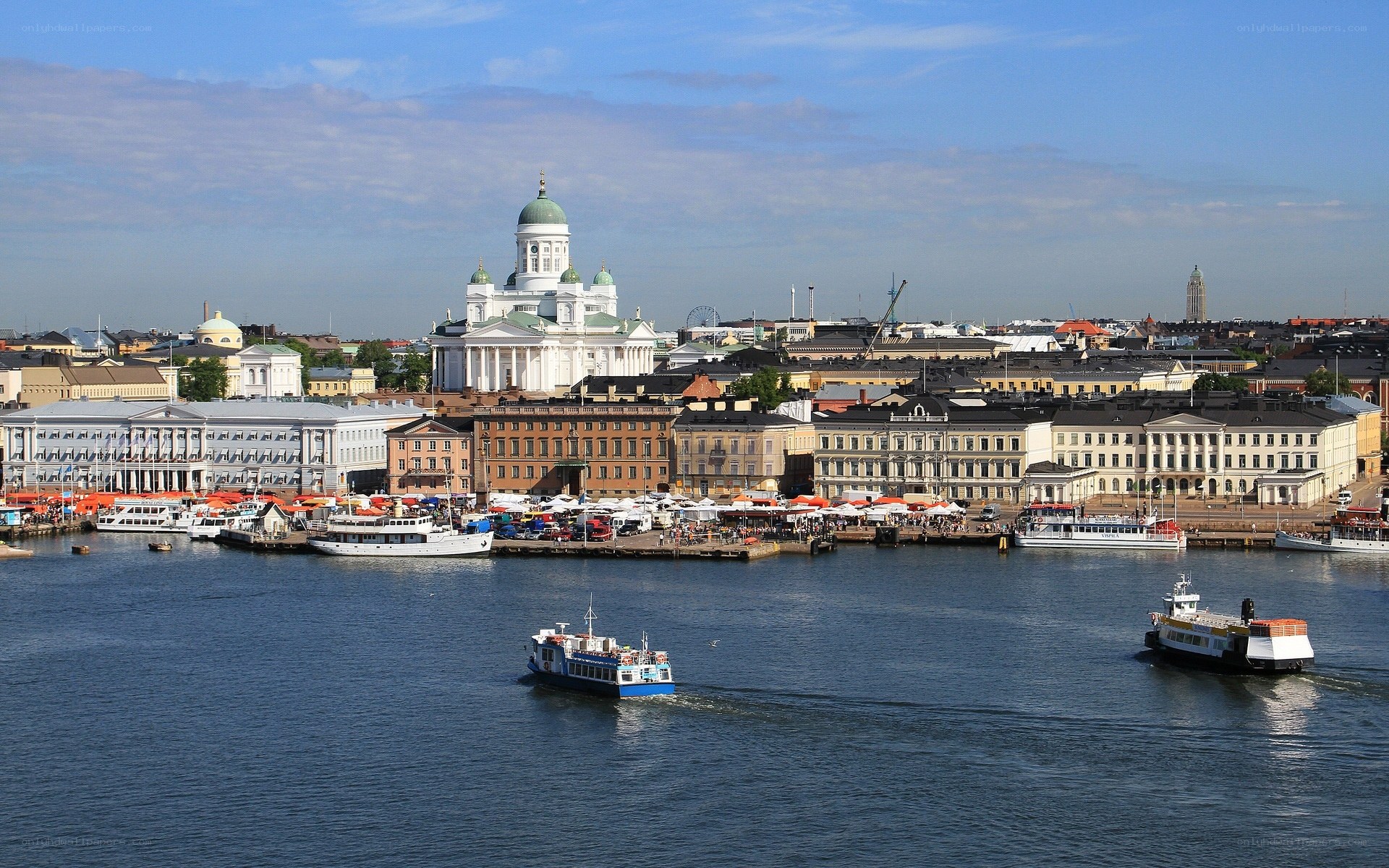 Helsinki cityscape with cathedral