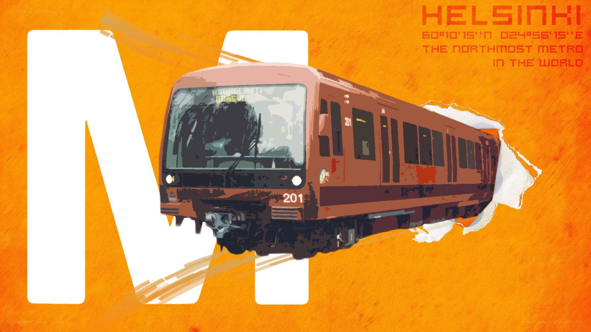Helsinki metro train illustration