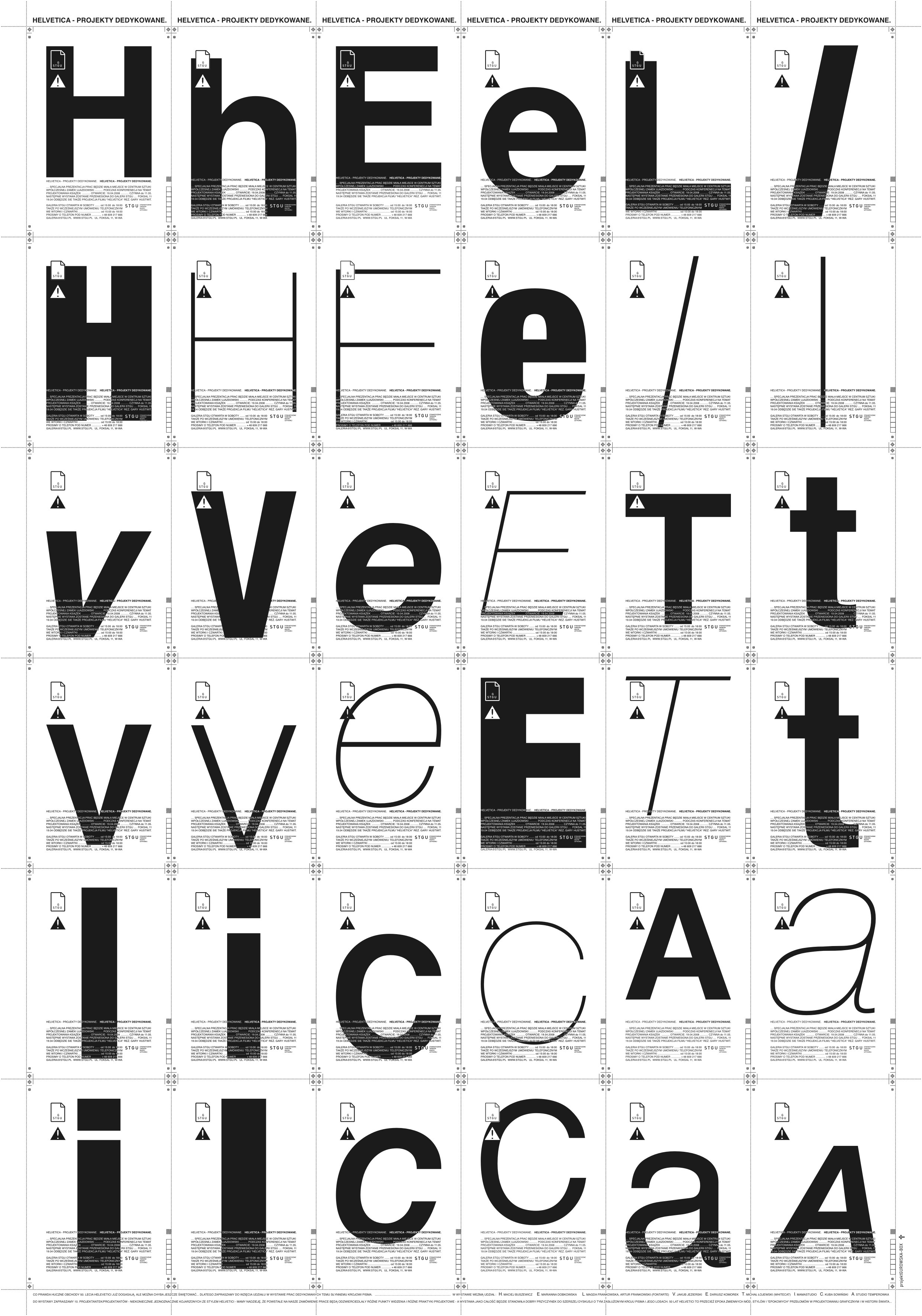 Helvetica font character set