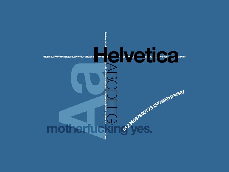 Helvetica font display