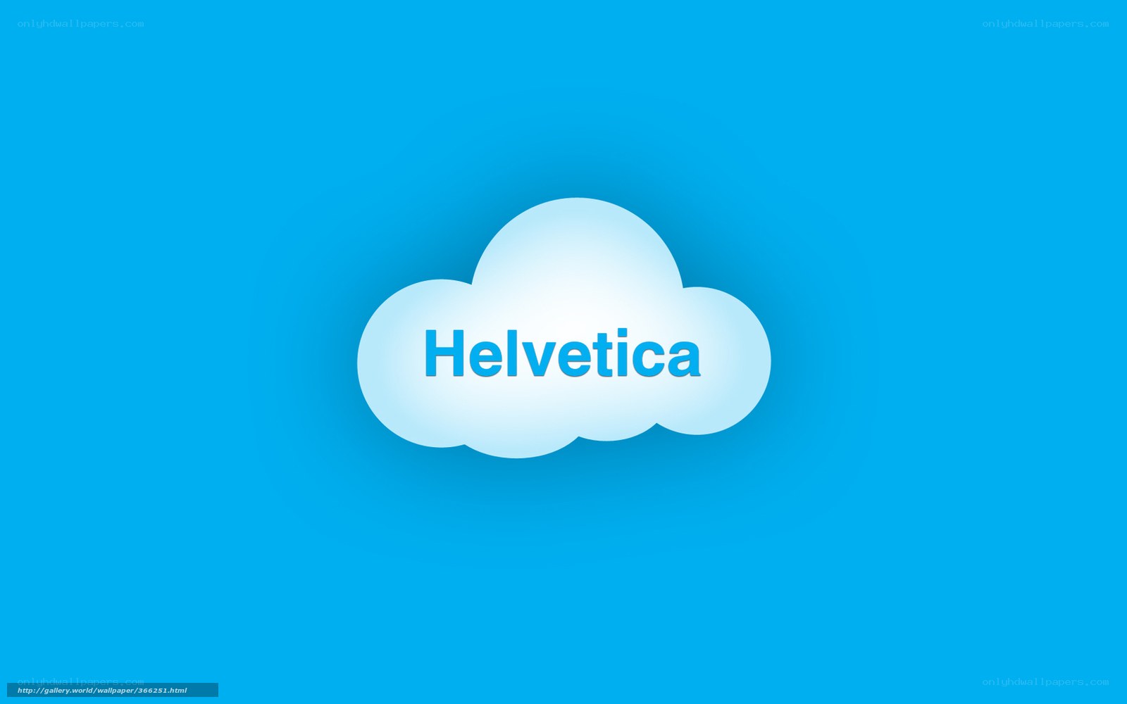 Helvetica text in a cloud